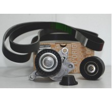 Комплект натяжитель + ролик + ремень генератора на Renault Trafic 2006- 2.0dCi (+AC) - 7701476645