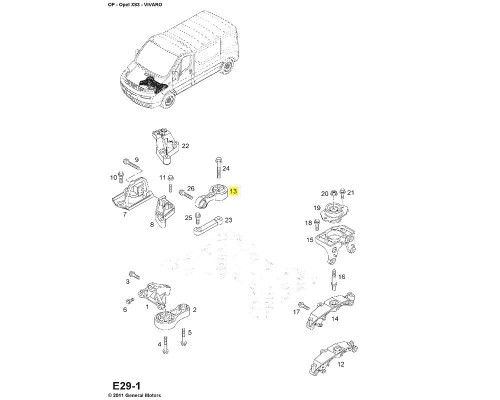 Подушка двигуна на Renault Trafic III 2014-, 1.6dCi - Opel (Оригінал) - 44 16 894