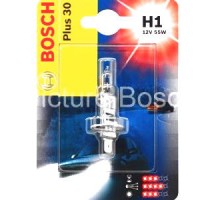 Галогенная лампа H1 12V 55W (свет +30%) блистер, на Renault Trafic 2001 - Bosch (Германия) - 1987301003