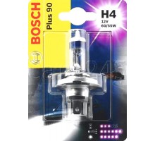 Галогенная лампа H4 12V 60/55W (свет +90%) блистер, на Renault Trafic 2001 - Bosch (Германия) - 1987301077