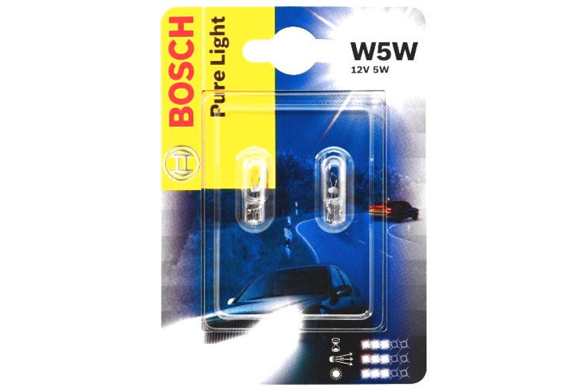 Комплект безцокольных ламп W5W 12V 5W /Pure Ligft/ на Renault Trafic 01 - Bosch - 1987301026 Комплект безцокольных ламп W5W 12V 5W /Pure Ligft/ на Renault Trafic 01 - Bosch - 1987301026