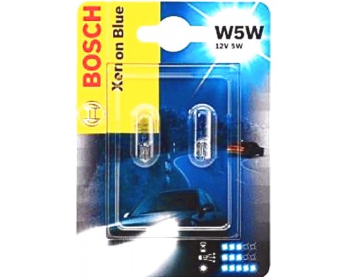 Комплект безцокольных ламп W5W 12V 5W /Xenon Blue/ - на Renault Trafic 2001 - Bosch - 198730103