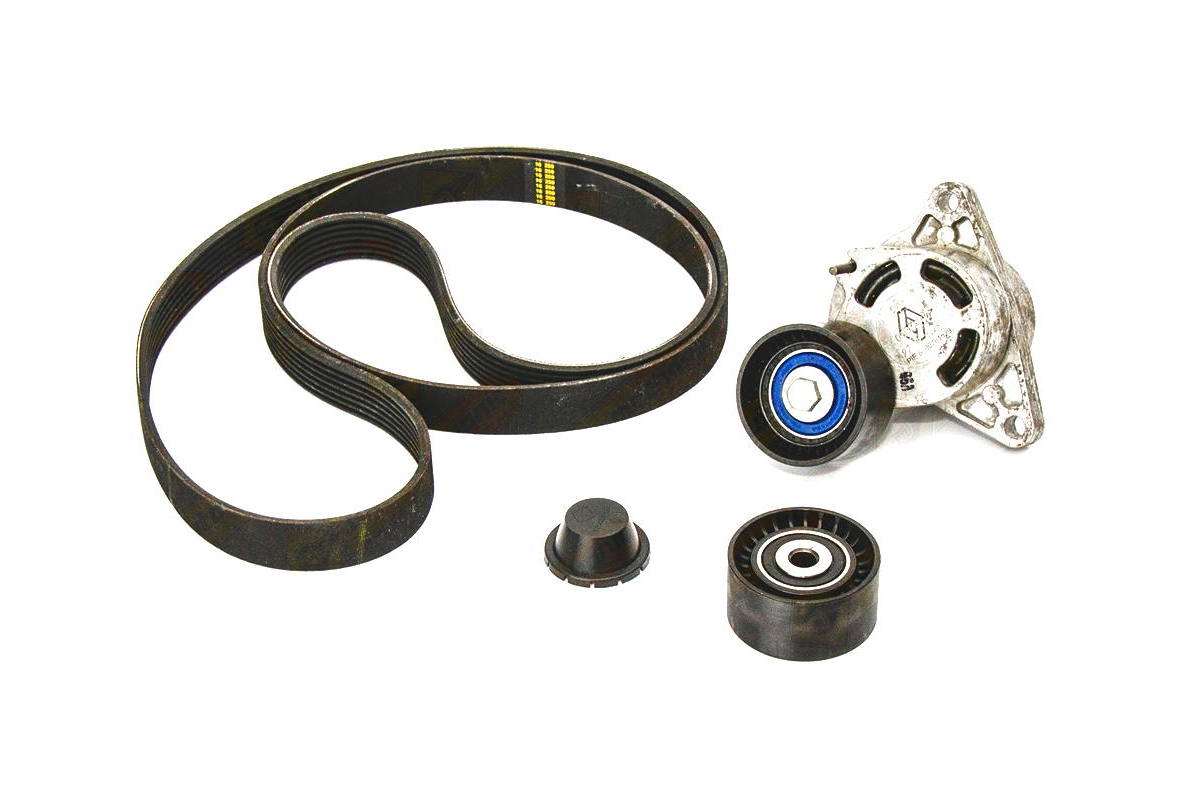 Комплект натяжитель + ролик + ремень на Renault Trafic II 2006-2014 2.5dCi - Nissan (Оригинал) - 11720-00Q4C