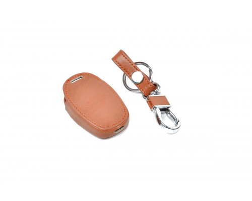 Кожаный чехол на корпус ключа (коричневый) на Renault Kangoo 1997-2008 - DSP (Китай) - PGCASEBROWN-3