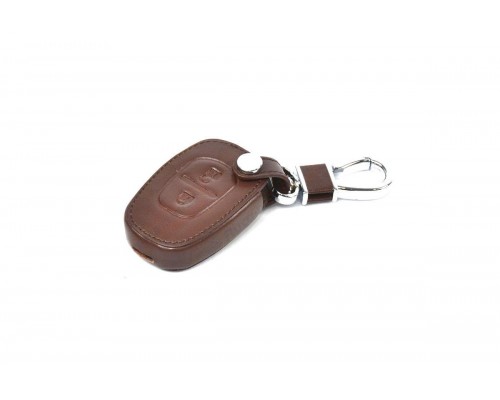 Кожаный чехол на корпус ключа (коричневый) на Renault Kangoo 1997-2008 - DSP (Китай) - PGCASEBROWN