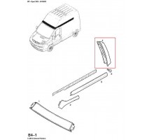 Молдинг задней двери (верхний, левый, высокая крыша,) на Opel Vivaro 2001 - 4412063
