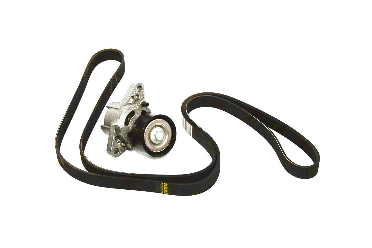 Натяжитель + ролик + ремень генератора на Renault Laguna II 01-07 1.6 16V - Renault (Оригинал) - 7701477528