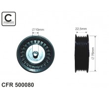 Паразитный / ведущий ролик ремня генератора Renault Kangoo II 08-1.5dCi + 1.6 -Caffaro (Польша) - CFR500080