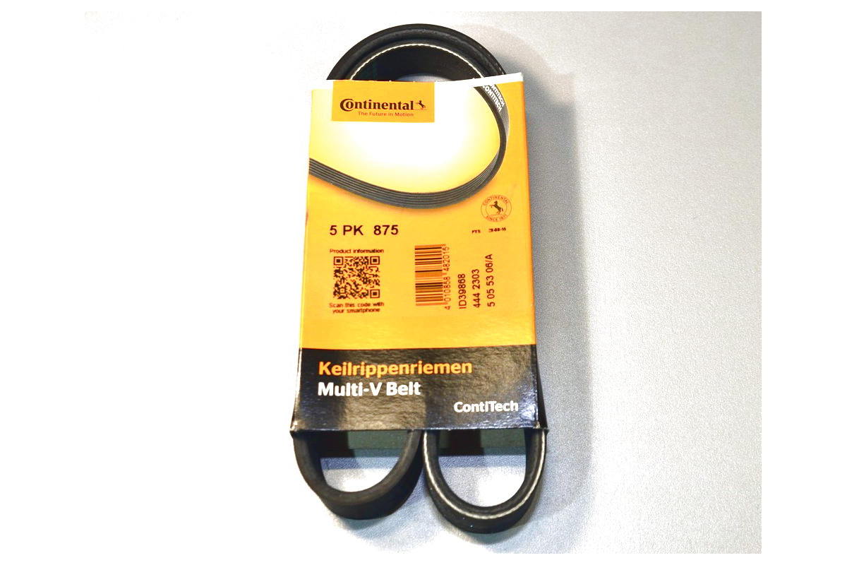 Поликлиновый (ручейковый) ремень на Renault Kangoo 1.2 (PS,-AC) 1997-11.2000 ContiTech (Германия) 5PK875