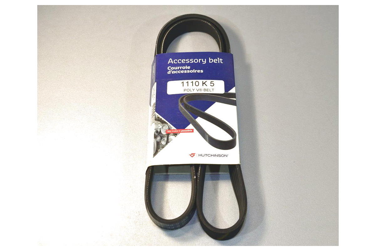Поликлиновый (ручейковый) ремень на Renault Kangoo 1.4 + 1.6 16V 97-2008 - Hutchinson (Франция) - HH 5PK1110