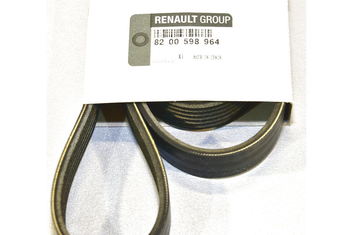 Поликлиновый (ручейковый) ремень на Renault Dokker 2012- 1.6 (6PK1822) - Renault (Оригинал) - 8200598964