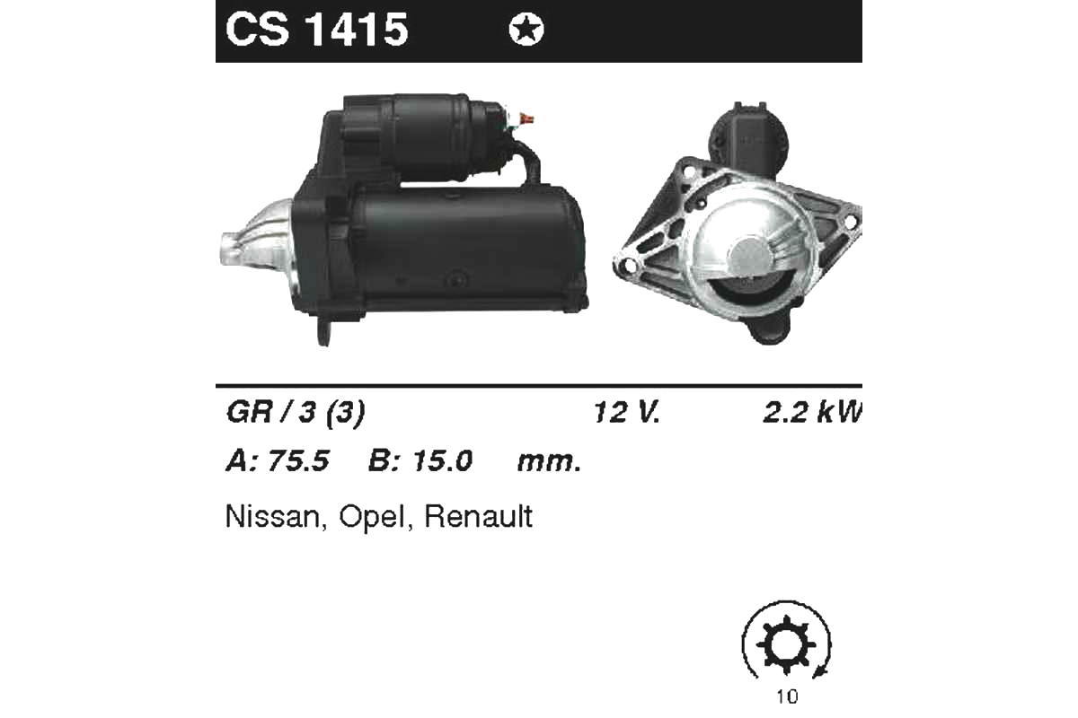 Стартер на Renault Trafic II 2006-2014, 2.0dCi -MSG (Италия) - CMS1415