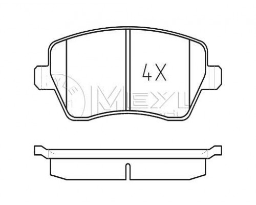 Тормозные колодки передние на Renault Kangoo II 08-(короткая база) - Meyle (Германия) - 0252397317