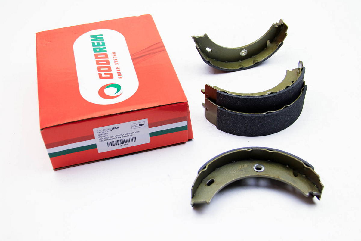 Колодки ручника (без пружинок, со сдвоенным колесом) VW LT 46 1996-2006 RM0110 GOODREM (Венгрия)