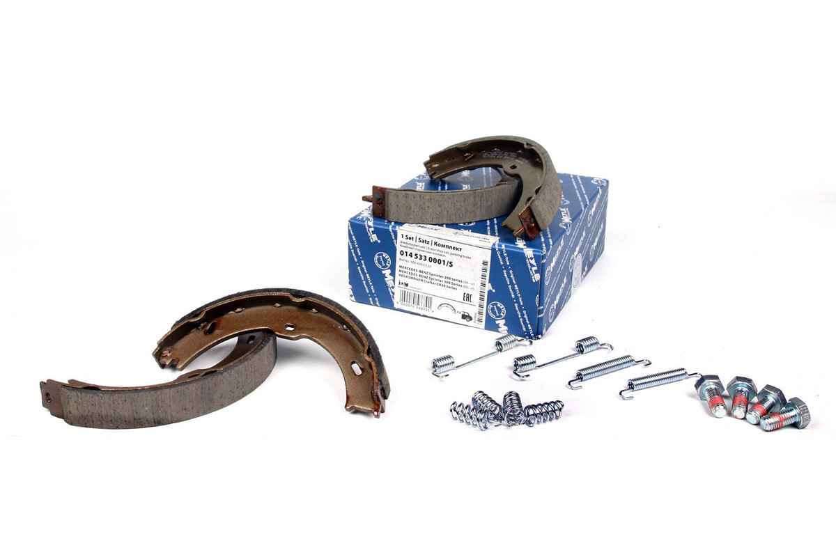 Колодки ручника (с пружинками) MB Sprinter 906 2006- 0145330001/S MEYLE (Германия) Колодки ручника (с пружинками) MB Sprinter 906 2006- 0145330001/S MEYLE (Германия)