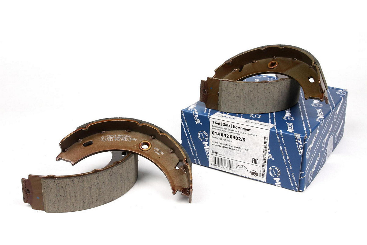 Колодки ручника (с пружинками, со сдвоенным колесом) VW LT 46 1996-2006 0140420402/S MEYLE (Германия) Колодки ручника (с пружинками, со сдвоенным колесом) VW LT 46 1996-2006 0140420402/S MEYLE (Германия)