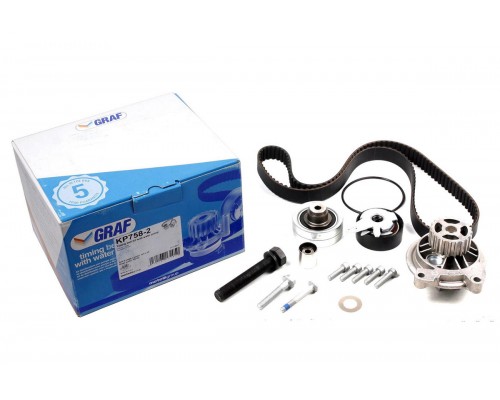 Комплект ГРМ + помпа VW Crafter 2.5TDI 2006-2013 KP758-2 GRAF (Италия)