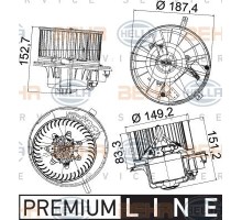 Моторчик печки (с автоматическим кондиционером) VW Caddy III 2004- 8EW351043-221 HELLA (Германия)