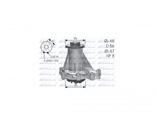 Помпа / водяной насос MB Sprinter 2.3D/2.9TDI 901-905 1995-2006 M176 DOLZ (Испания)
