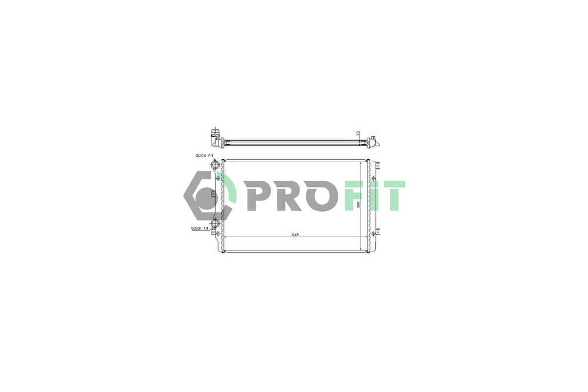Радиатор охлаждения (двигатель BJB; 648x399x26мм) VW Caddy III 1.9TDI 2004-2010 9569A1 PROFIT (Чехия) Радиатор охлаждения (двигатель BJB; 648x399x26мм) VW Caddy III 1.9TDI 2004-2010 9569A1 PROFIT (Чехия)