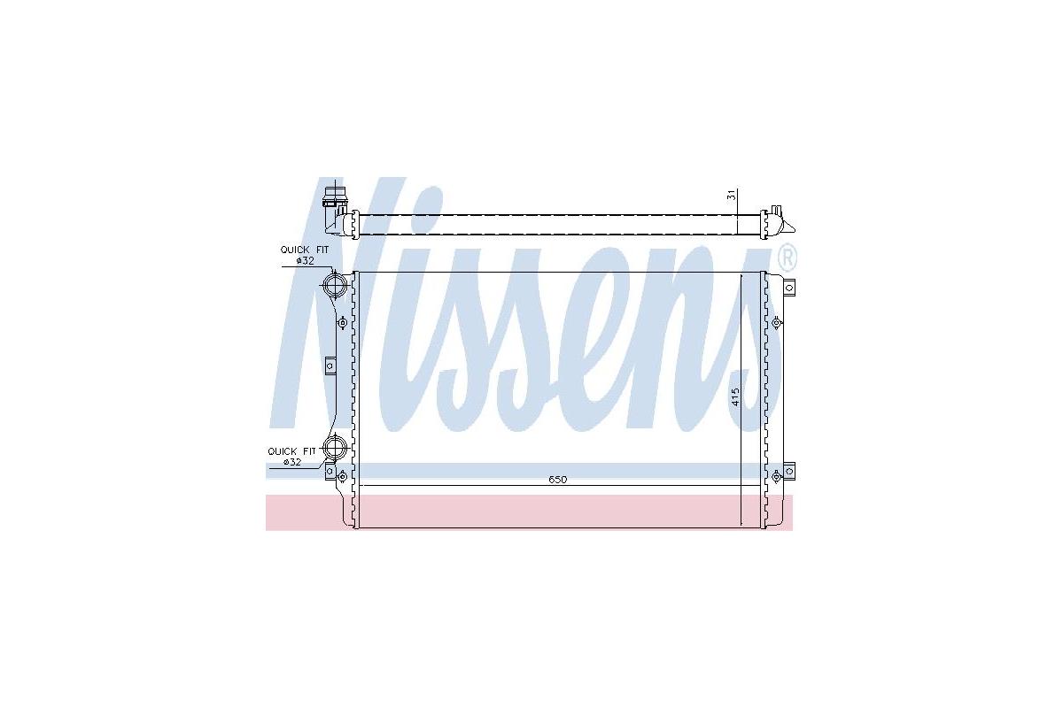 Радиатор охлаждения (двигатель BJB; 650x405x26мм) VW Caddy III 1.9TDI 2004-2010 65280A NISSENS (Дания) Радиатор охлаждения (двигатель BJB; 650x405x26мм) VW Caddy III 1.9TDI 2004-2010 65280A NISSENS (Дания)