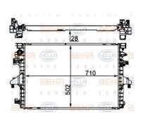 Радиатор охлаждения VW Transporter T5 2.0TDI / 2.0BiTDI / 2.0TSI (бензин) 2009-2015 8MK376787-751 HELLA (Германия)