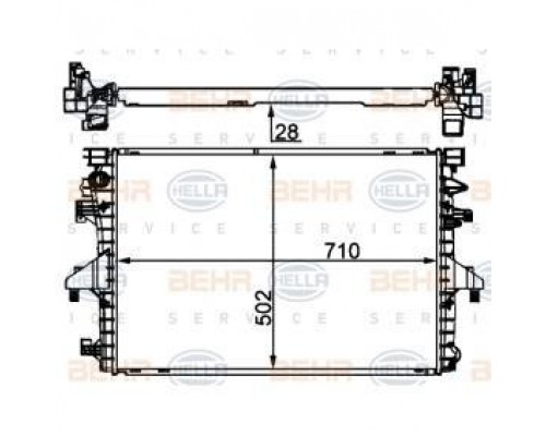 Радиатор охлаждения VW Transporter T5 2.0TDI / 2.0BiTDI / 2.0TSI (бензин) 2009-2015 8MK376787-751 HELLA (Германия)