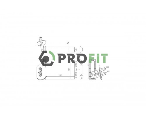 Радиатор печки (с кондиционером, 232х157х42мм) VW Transporter T4 1990-2003 1760-0006 PROFIT (Чехия)