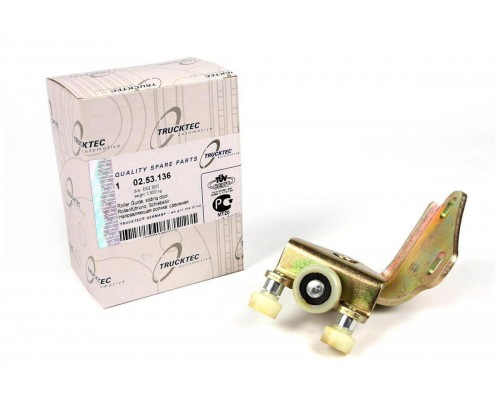 Ролик левой боковой двери верхний (с кронштейном) VW LT 1996-2006 02.53.136 TRUCKTEC (Германия)