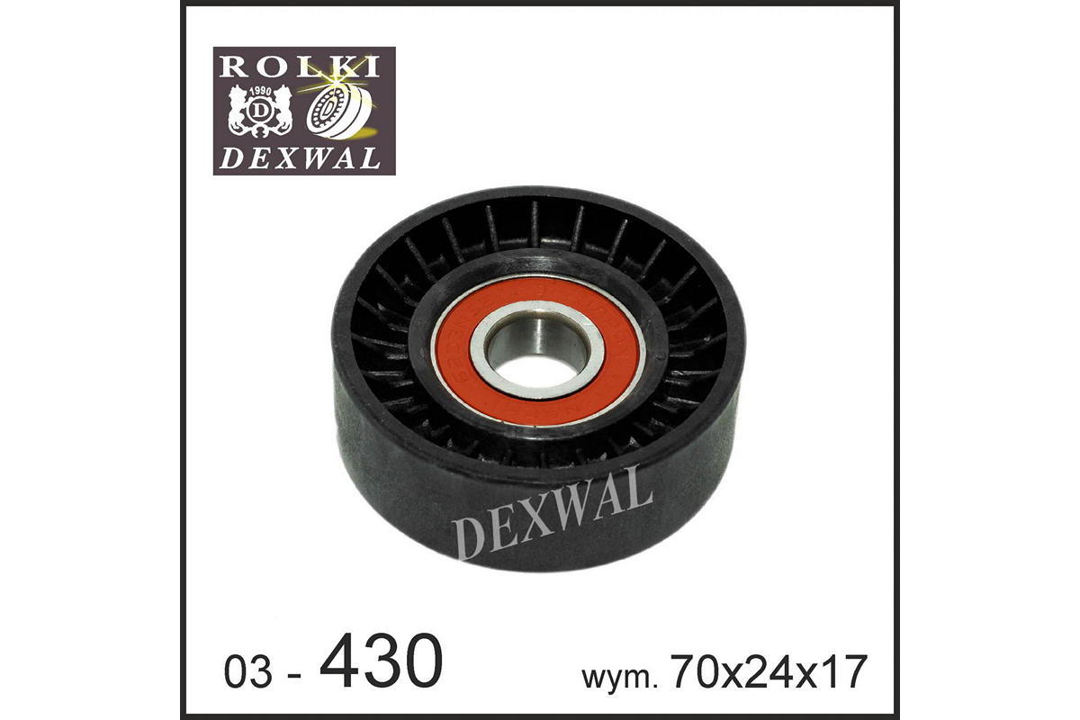 Ролик натяжителя ремня генератора (с 2006.01) VW Transporter T5 1.9TDI 2006-2009 03-430 DEXWALL (Польша) Ролик натяжителя ремня генератора (с 2006.01) VW Transporter T5 1.9TDI 2006-2009 03-430 DEXWALL (Польша)