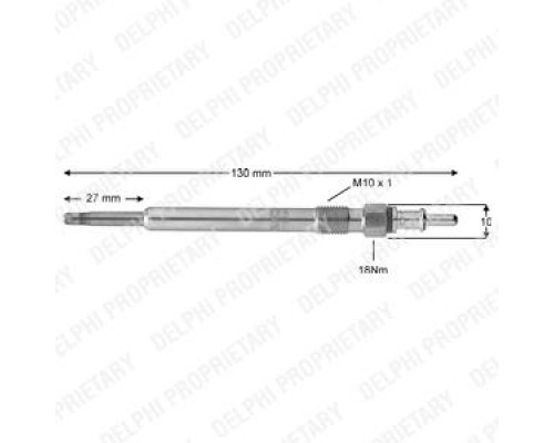 Свечи накаливания MB Sprinter 2.2-2.7CDI 901-905 1995-2006 HDS377 DELPHI (США)