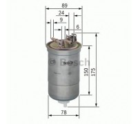 Топливный фильтр VW Transporter T4 1.9D / 1.9TD / 2.4D / 2.5TDI 90-03 0450906267 BOSCH (Германия)