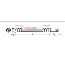 Тормозной шланг передний/задний (420mm) MB Sprinter 901-905 1995-2006 4110331 METZGER (Германия)