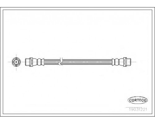 Тормозной шланг (задний, со сдвоенным колесом) MB Sprinter 901-905 1995-2006 19031221 CORTECO (Италия)