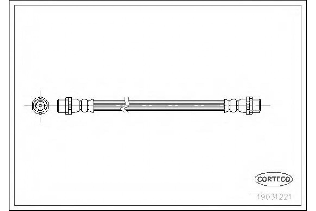 Тормозной шланг (задний, со сдвоенным колесом) VW LT 46 1996-2006 19031221 CORTECO (Италия) Тормозной шланг (задний, со сдвоенным колесом) VW LT 46 1996-2006 19031221 CORTECO (Италия)