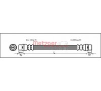 Тормозной шланг (задний, со сдвоенным колесом) VW LT 46 1996-2006 4110340 METZGER (Германия)