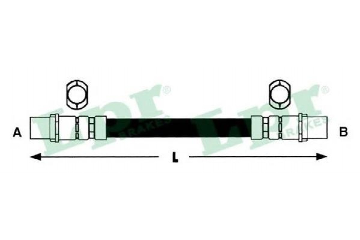 Тормозной шланг (задний, со сдвоенным колесом) VW LT 46 1996-2006 6T47854 LPR (Италия) Тормозной шланг (задний, со сдвоенным колесом) VW LT 46 1996-2006 6T47854 LPR (Италия)