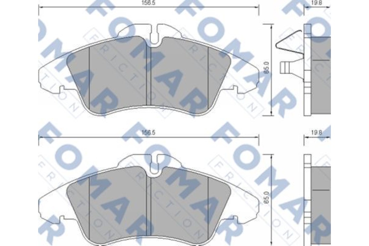 Тормозные колодки передние без датчика (система ATE) MB Vito 638 1996-2003 627281 FOMAR (Польша) Тормозные колодки передние без датчика (система ATE) MB Vito 638 1996-2003 627281 FOMAR (Польша)