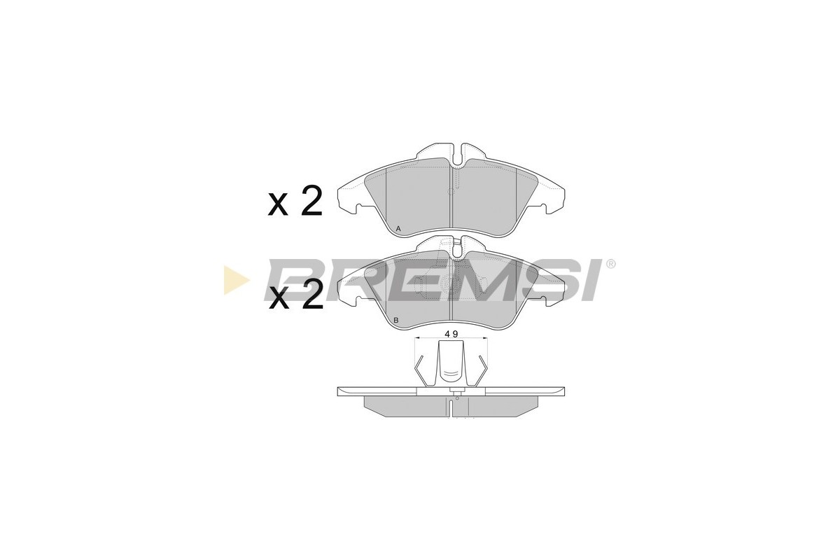 Тормозные колодки передние без датчика (система ATE) MB Vito 638 1996-2003 BP2687 BREMSI (Италия) Тормозные колодки передние без датчика (система ATE) MB Vito 638 1996-2003 BP2687 BREMSI (Италия)