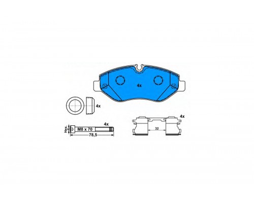 Тормозные колодки передние без датчика VW Crafter 2006- 13.0460-4826.2 ATE (Германия)