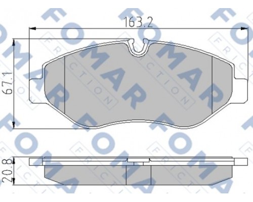 Тормозные колодки передние без датчика VW Crafter 2006- 921581 FOMAR (Польша)