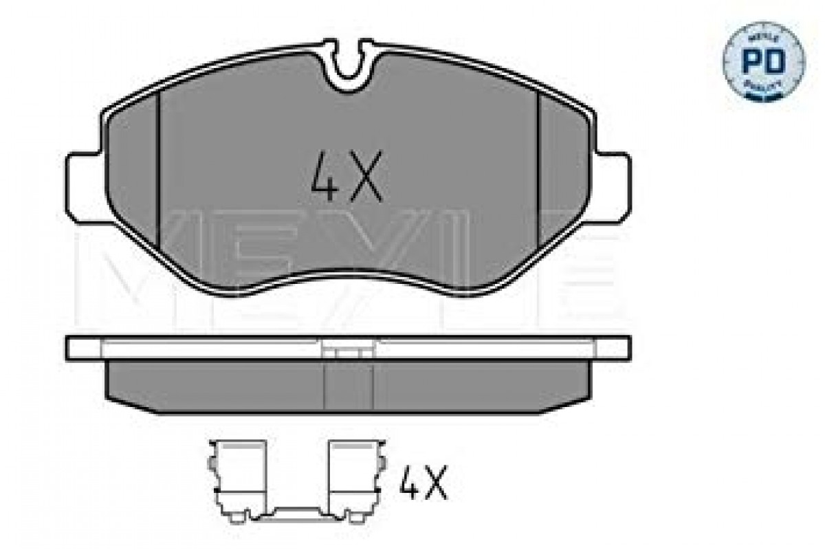 Тормозные колодки передние (с датчиком, система Brembo) MB Vito 639 2003- 0252919220/PD MEYLE (Германия) Тормозные колодки передние (с датчиком, система Brembo) MB Vito 639 2003- 0252919220/PD MEYLE (Германия)