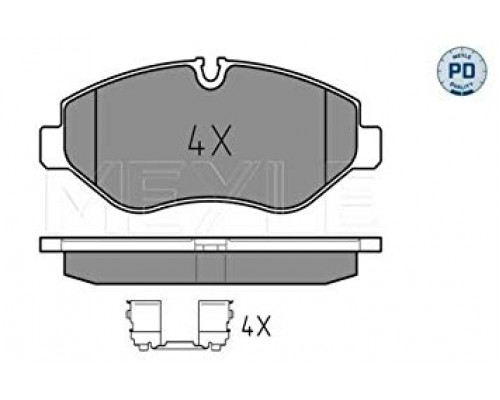 Тормозные колодки передние (с датчиком, система Brembo) MB Vito 639 2003- 0252919220/PD MEYLE (Германия)