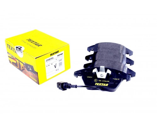 Тормозные колодки передние с датчиком (ушки вниз) VW Caddy III 04- 2358701 TEXTAR (Германия)