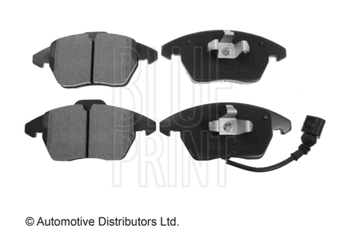 Тормозные колодки передние с датчиком (ушки вниз) VW Caddy III 04- ADV184204 BLUE PRINT (Польша)