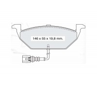 Тормозные колодки передние с датчиком (ушки вверх) VW Caddy III 04- D137EI INTELLI (Украина)