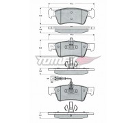 Тормозные колодки задние (ATE, с датчиком) VW Transporter T5 03- 16-14 TOMEX (Польша)