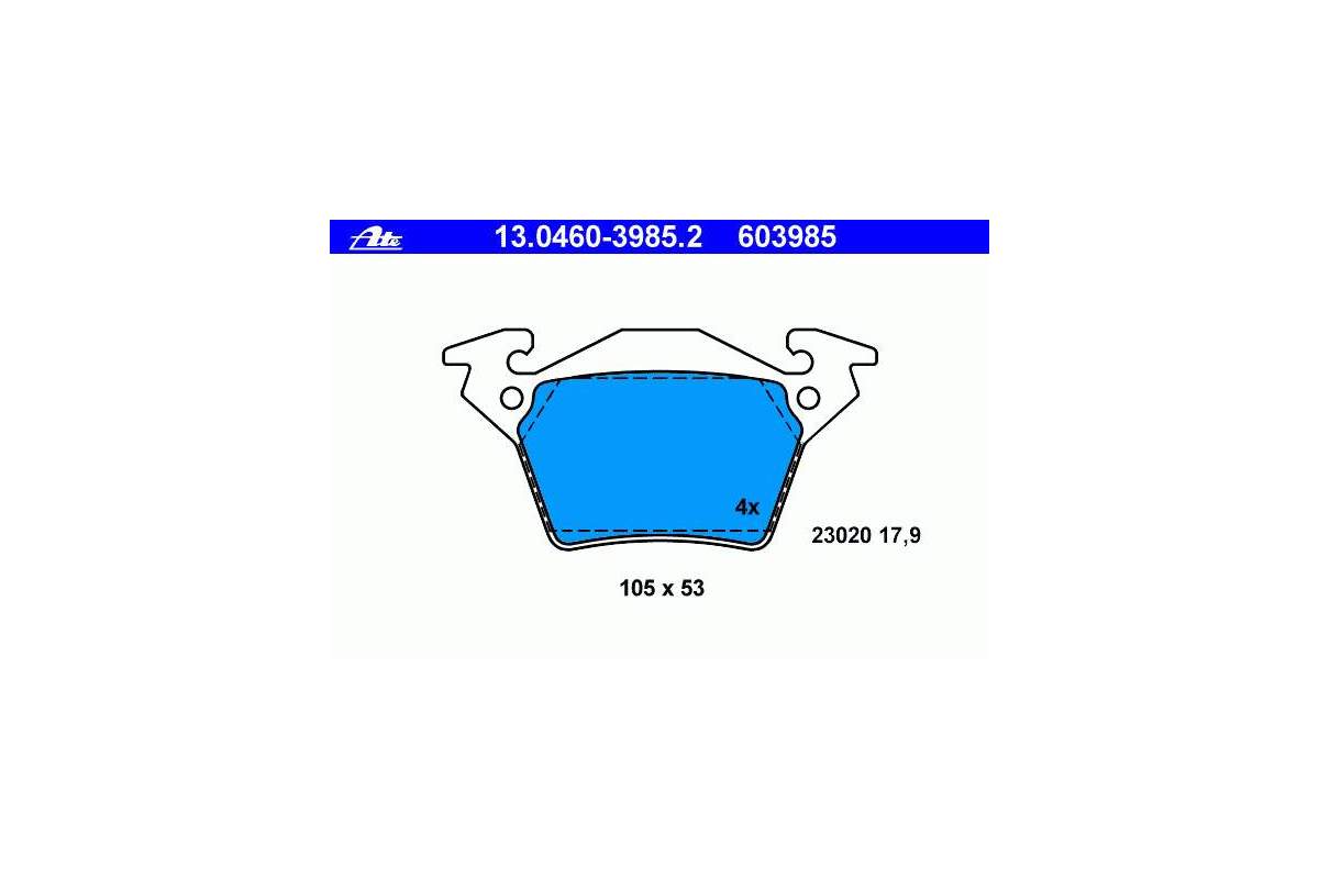 Тормозные колодки задние без датчика (система BOSCH) MB Vito 638 1996-2003 13.0460-3985.2 ATE (Германия) Тормозные колодки задние без датчика (система BOSCH) MB Vito 638 1996-2003 13.0460-3985.2 ATE (Германия)