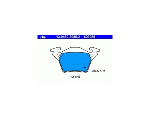 Тормозные колодки задние без датчика (система BOSCH) MB Vito 638 1996-2003 13.0460-3985.2 ATE (Германия)