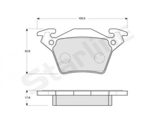 Тормозные колодки задние без датчика (система BOSCH) MB Vito 638 1996-2003 BDS165 STARLINE (Чехия)